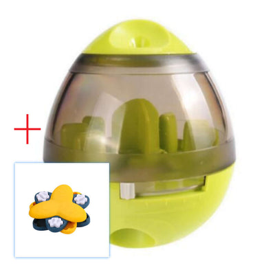 Happy leaking food pet supplies for dogs, interactive feeder device in bright green, helps make feeding fun.