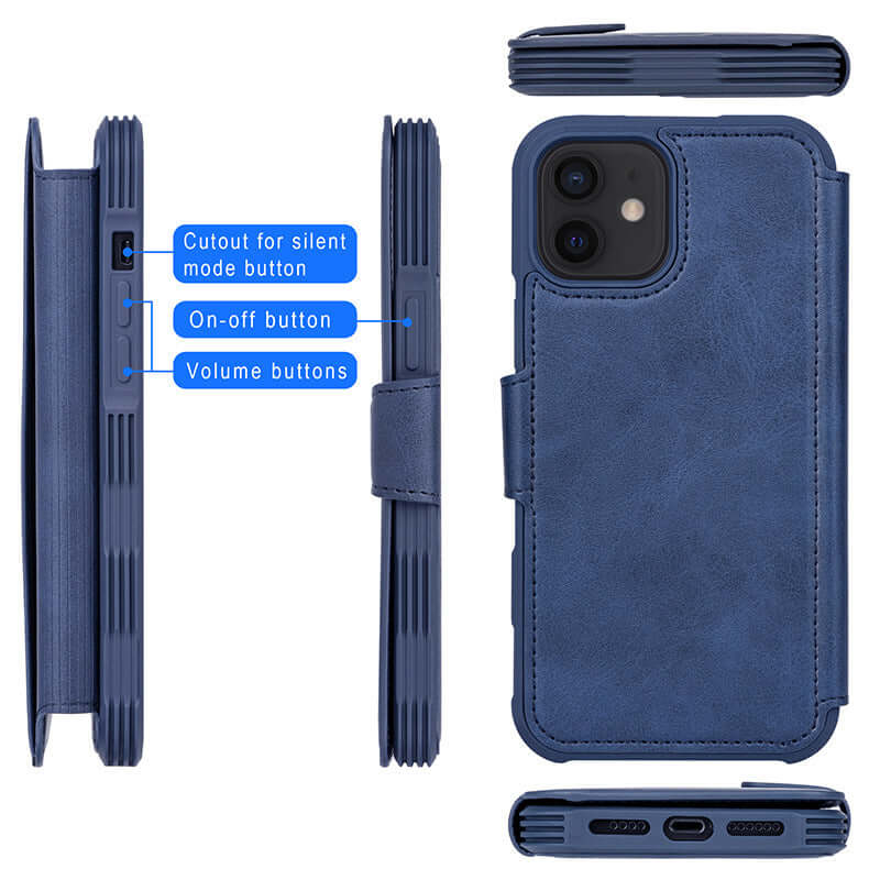 Magnetic Flip Phone Case with Card Holder and Holster Design