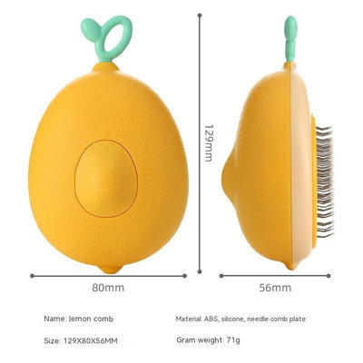 Avocado-Shaped Cat and Dog Grooming Brush with Hair Remover Function