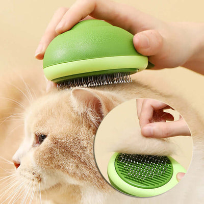 Avocado-Shaped Cat and Dog Grooming Brush with Hair Remover Function