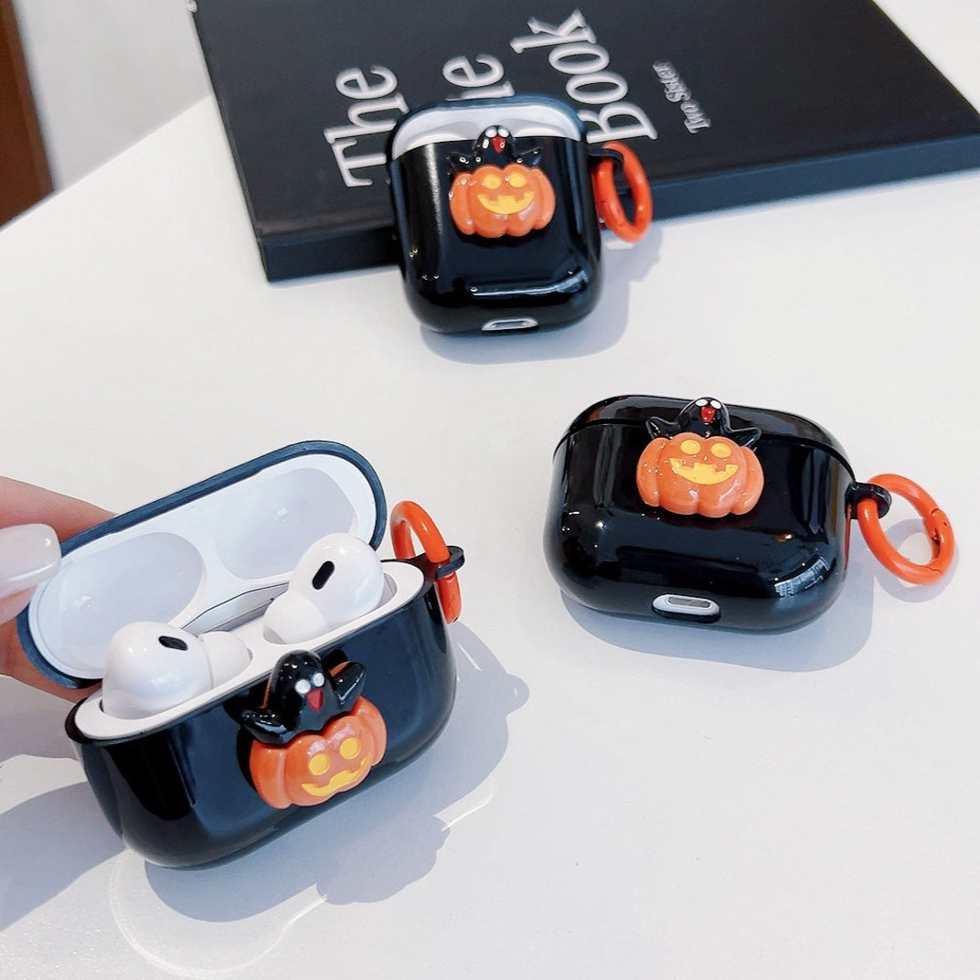 Halloween-Themed Stereo Wireless Bluetooth Earbuds Case with Festive Design