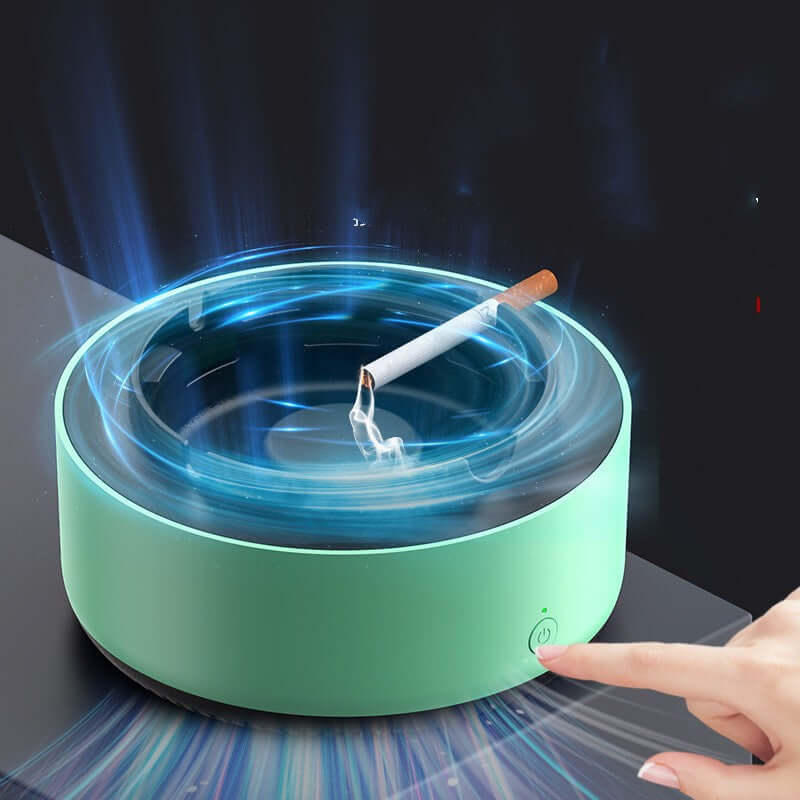 Intelligent ash tray with air purifier technology, promoting fresh air and clean surroundings.
