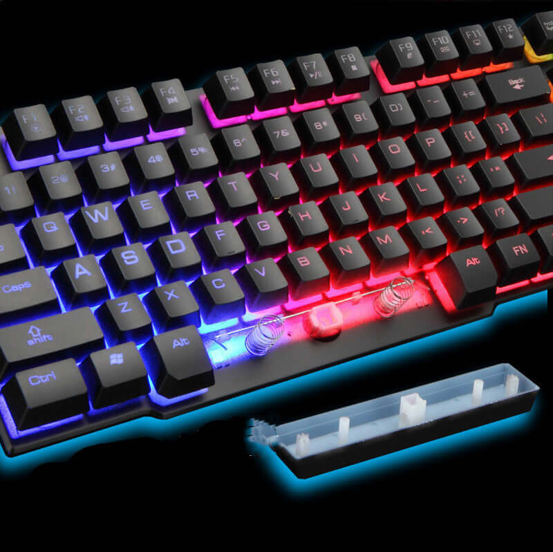 Character-Themed Glowing Keyboard and Mouse Set with LED Backlight