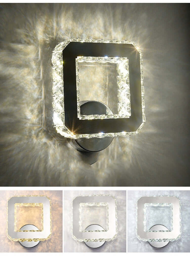 Simple LED Crystal Wall Lamp for Living Room Background Decoration