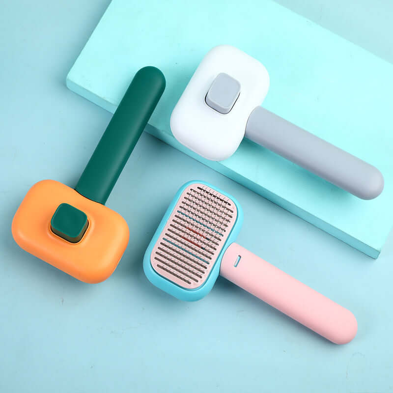 Pet Hair Brush for Cats and Dogs with Stainless Steel Teeth