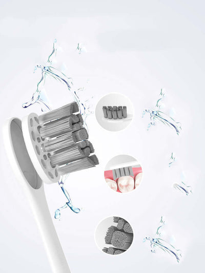 Electric toothbrush with advanced bristle design and water action, showcasing cleaning technology and effectiveness.