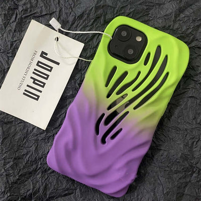 Titanium Gray Wind Hollowed Out Phone Case Compatible with iPhone 14/13