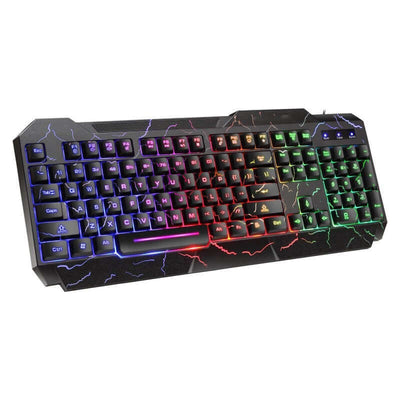 Crackle Word Luminous Gaming Keyboard and 4D Mouse Set with Backlight