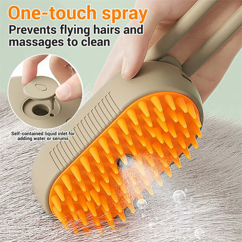 3-in-1 Electric Steam Pet Brush for Cats and Dogs