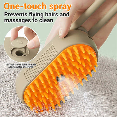 3-in-1 Electric Steam Pet Brush for Cats and Dogs