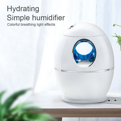 800ML Mini Air Humidifier in white with colorful light effects, designed for hydration and easy use.