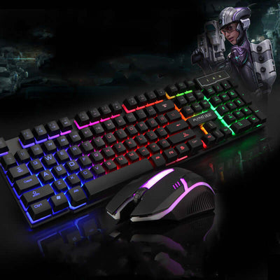 Character-Themed Glowing Keyboard and Mouse Set with LED Backlight