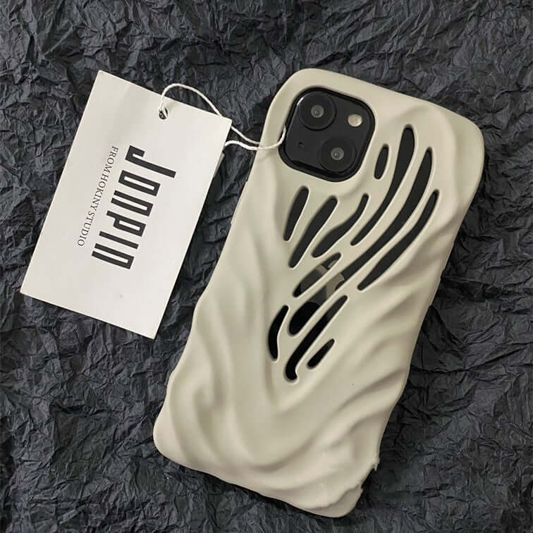 Titanium Gray Wind Hollowed Out Phone Case Compatible with iPhone 14/13