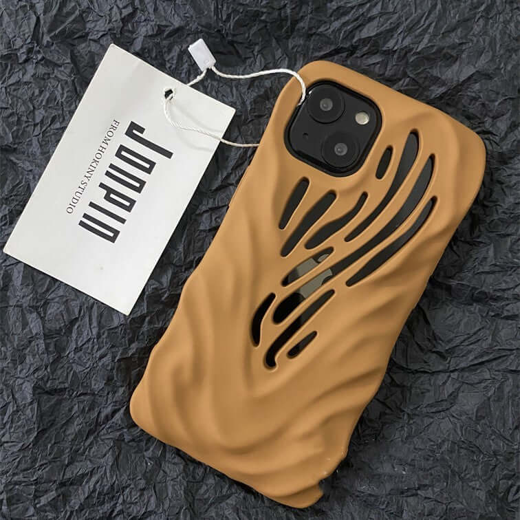 Titanium Gray Wind Hollowed Out Phone Case Compatible with iPhone 14/13