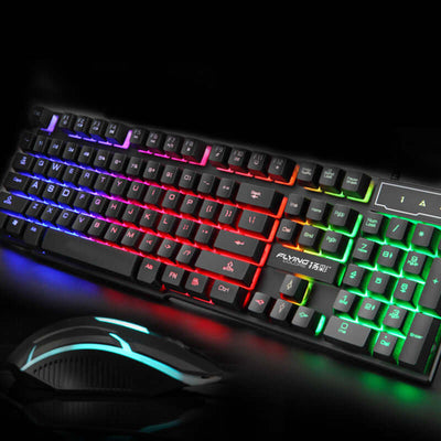 Character-Themed Glowing Keyboard and Mouse Set with LED Backlight