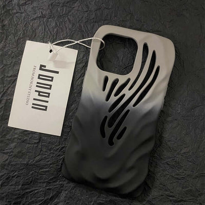 Titanium Gray Wind Hollowed Out Phone Case Compatible with iPhone 14/13