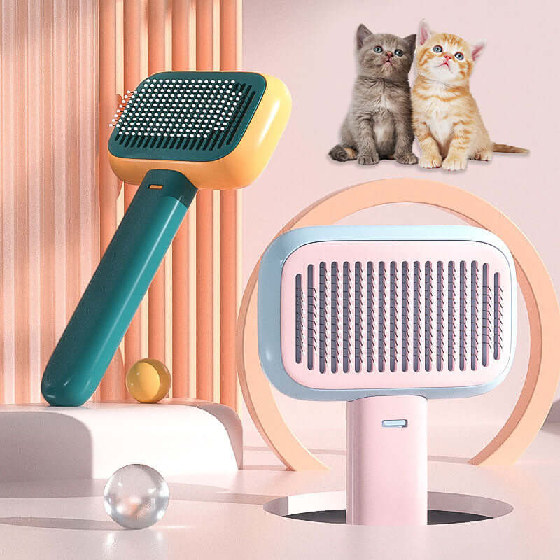 Pet Hair Brush for Cats and Dogs with Stainless Steel Teeth