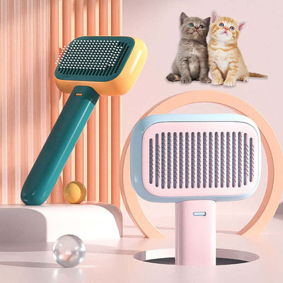 Pet Hair Brush for Cats and Dogs with Stainless Steel Teeth