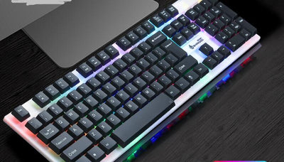 Wangtun Shanhe RGB keyboard with angular contour shape and colorful backlighting.