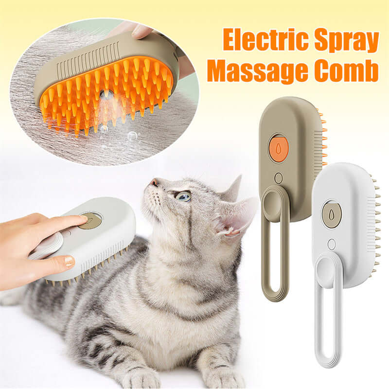 3-in-1 Electric Steam Pet Brush for Cats and Dogs