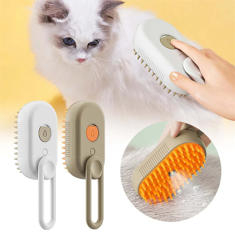 3-in-1 Electric Steam Pet Brush for Cats and Dogs