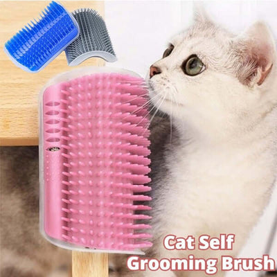 Cat Self-Grooming Brush Wall-Mounted Pet Rubbing Device