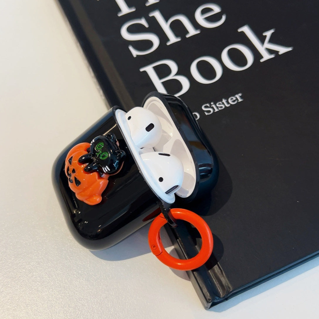 Halloween-Themed Stereo Wireless Bluetooth Earbuds Case with Festive Design