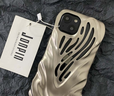Titanium Gray Wind Hollowed Out Phone Case Compatible with iPhone 14/13