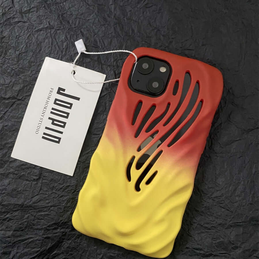 Titanium Gray Wind Hollowed Out Phone Case Compatible with iPhone 14/13