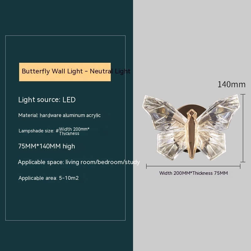 Butterfly Bedroom Decorative Wall Lamp for Elegant Home Lighting