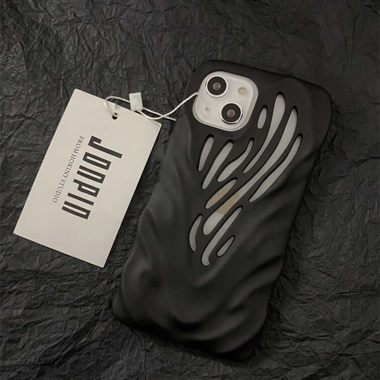 Titanium Gray Wind Hollowed Out Phone Case Compatible with iPhone 14/13