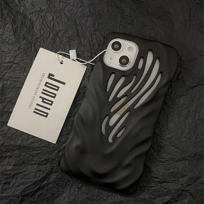 Titanium Gray Wind Hollowed Out Phone Case Compatible with iPhone 14/13