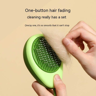 Avocado-Shaped Cat and Dog Grooming Brush with Hair Remover Function