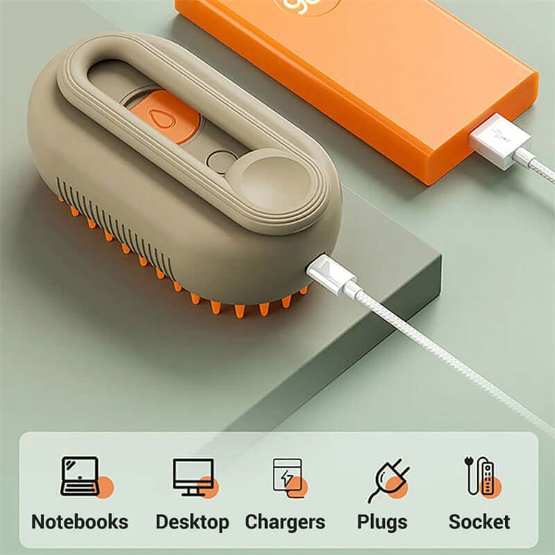 3-in-1 Electric Steam Pet Brush for Cats and Dogs