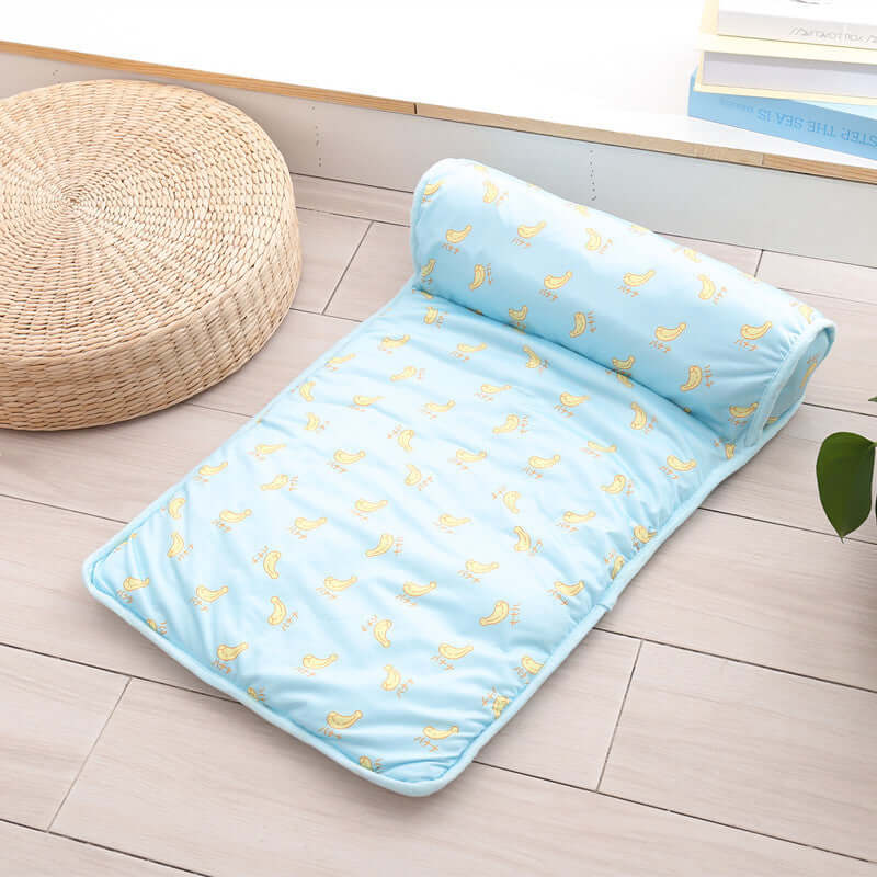 This is a cooling mat or blanket designed for pets, primarily dogs and cats.