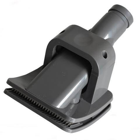 Pet grooming brush vacuum attachment designed for removing loose fur and undercoat hair efficiently.
