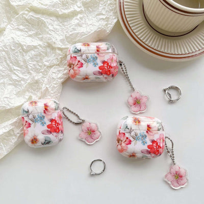 Bluetooth Earbuds Protective Case with Simple Watercolor Flower Design