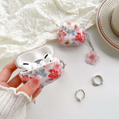 Bluetooth Earbuds Protective Case with Simple Watercolor Flower Design