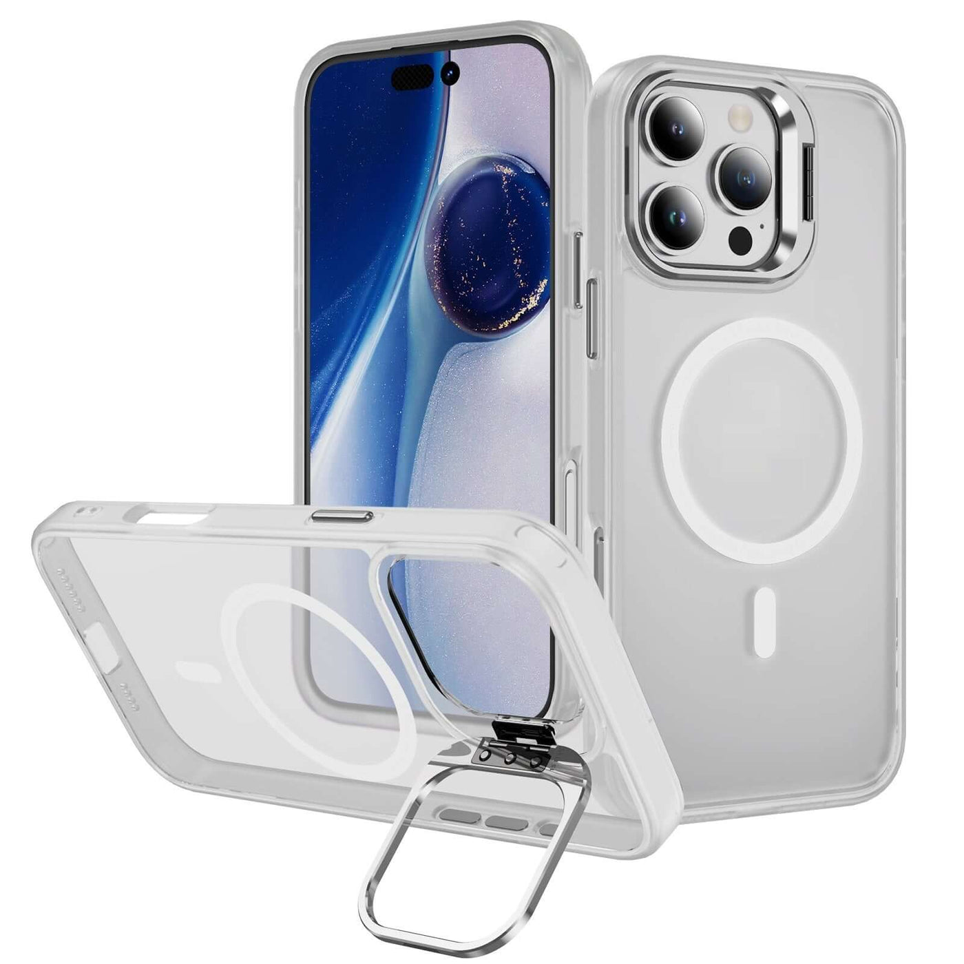 Magnetic Phone Case with Built-in Lens Bracket and Kickstand Feature