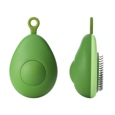 Avocado-Shaped Cat and Dog Grooming Brush with Hair Remover Function