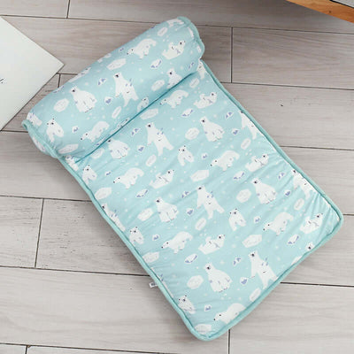 This is a cooling mat or blanket designed for pets, primarily dogs and cats.