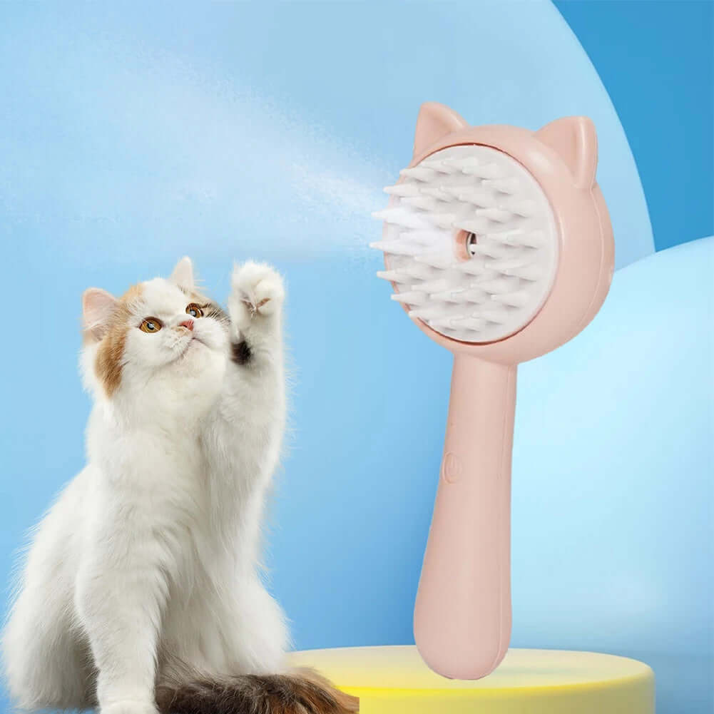 Hair Cleaning Brush With Mist Multifunctional Cat Grooming Brush Rechargeable Self Cleaning Slicker Brush