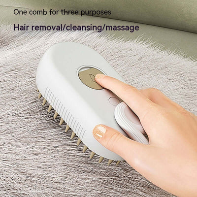 3-in-1 Electric Steam Pet Brush for Cats and Dogs