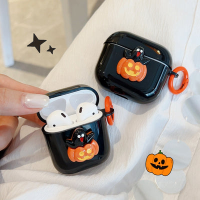 Halloween-Themed Stereo Wireless Bluetooth Earbuds Case with Festive Design