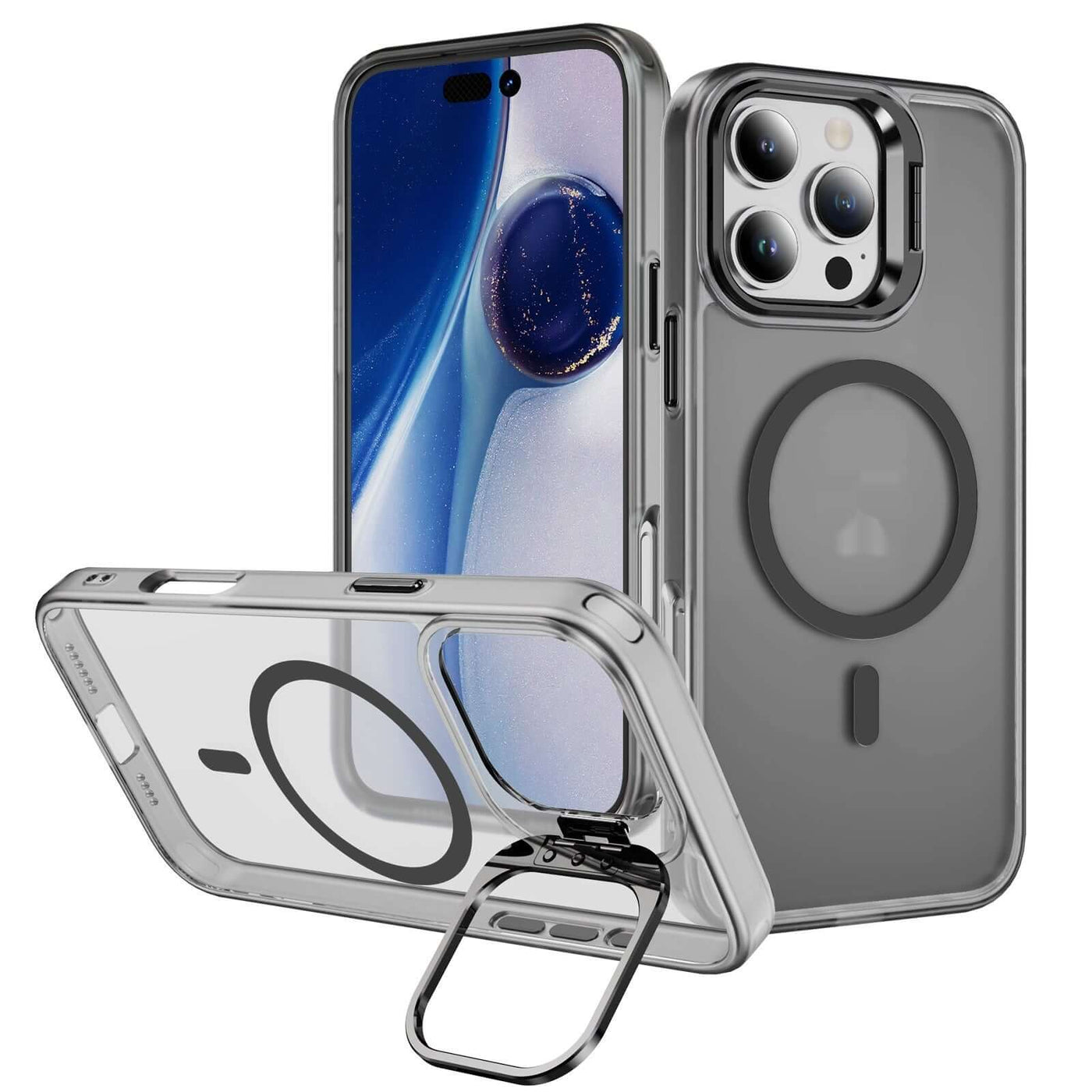 Magnetic Phone Case with Built-in Lens Bracket and Kickstand Feature