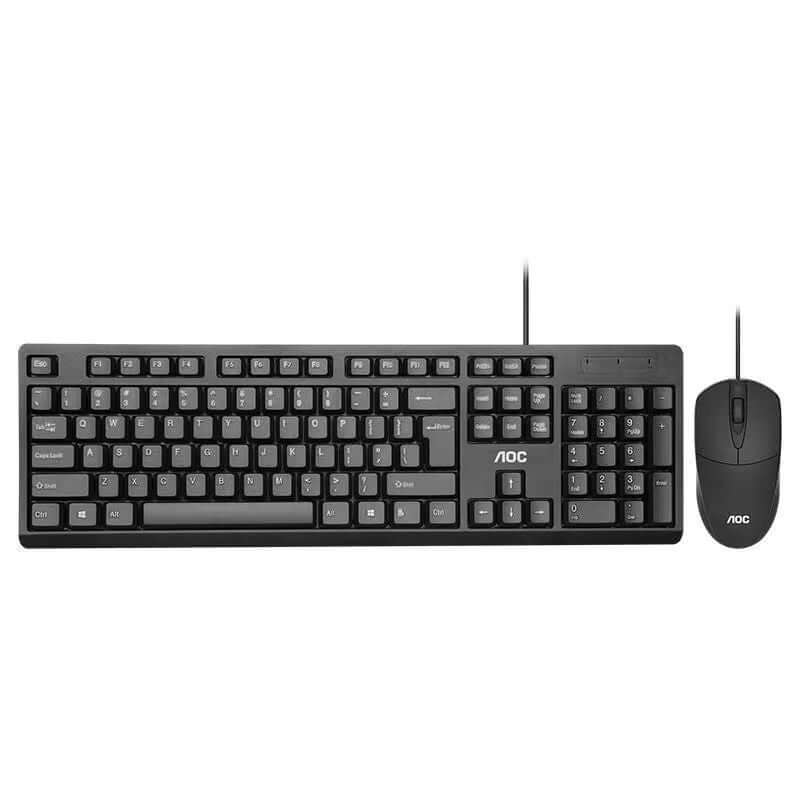USB Wired Keyboard and Mouse Set for All-in-One Laptop and Desktop Computers