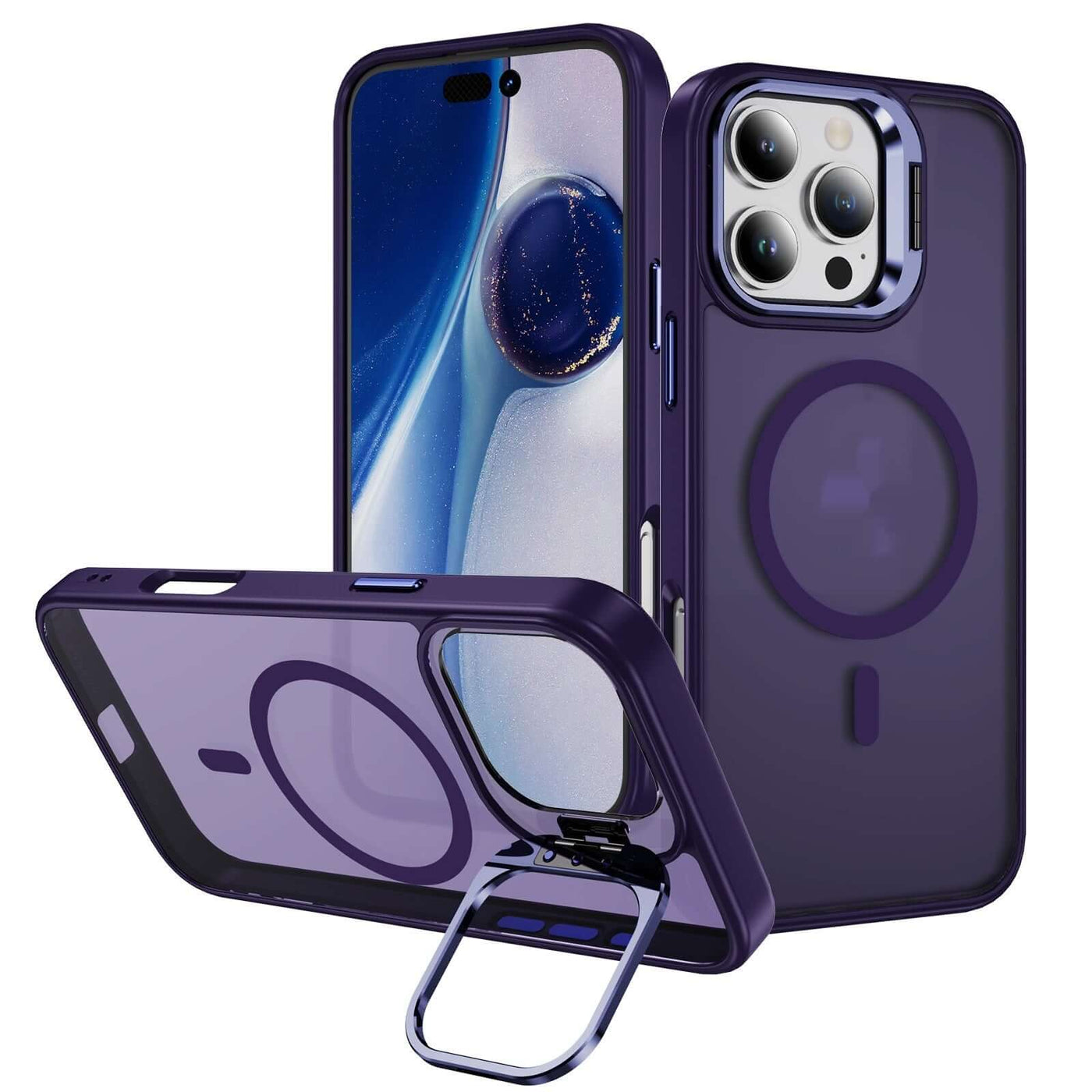 Magnetic Phone Case with Built-in Lens Bracket and Kickstand Feature