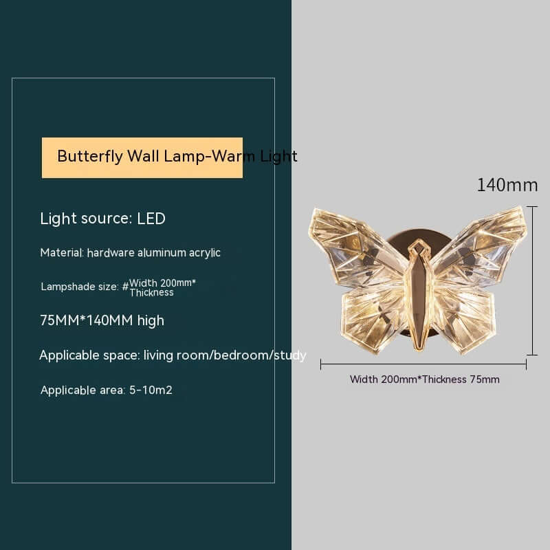 Butterfly Bedroom Decorative Wall Lamp for Elegant Home Lighting