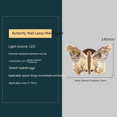 Butterfly Bedroom Decorative Wall Lamp for Elegant Home Lighting
