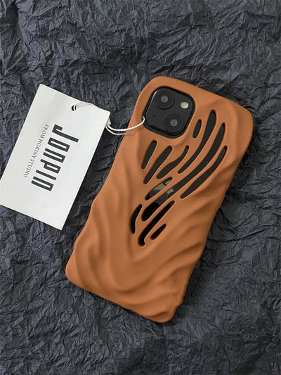 Titanium Gray Wind Hollowed Out Phone Case Compatible with iPhone 14/13